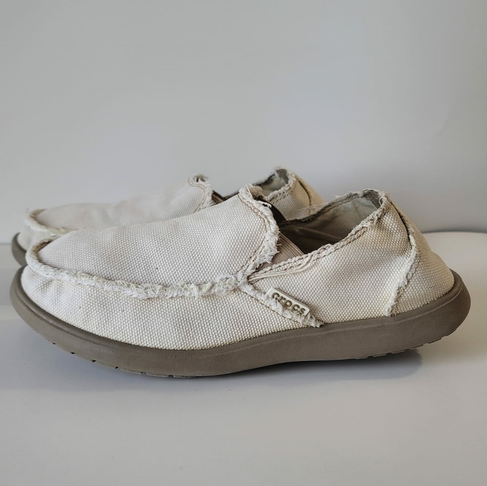 Crocs Avast Canvas Moc Slip-On Loafer Men 9M Beige